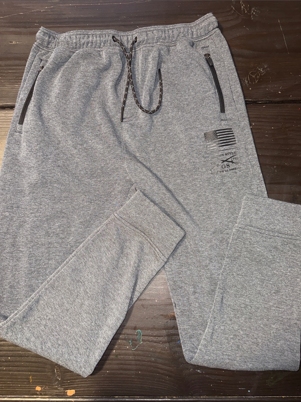 Grunt Style Heather Gray Men's Jogger Sweatpants with Zipper Pockets